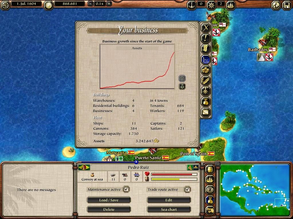 Port Royale 2 (Windows) screenshot: War is good for business!