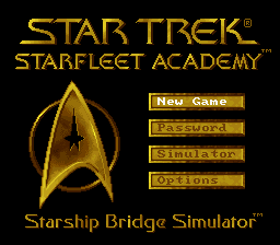 Star Trek: Starfleet Academy - Starship Bridge Simulator (SNES) screenshot: Main Menu