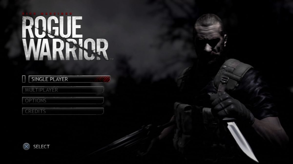 Dick Marcinko: Rogue Warrior (PlayStation 3) screenshot: Main menu