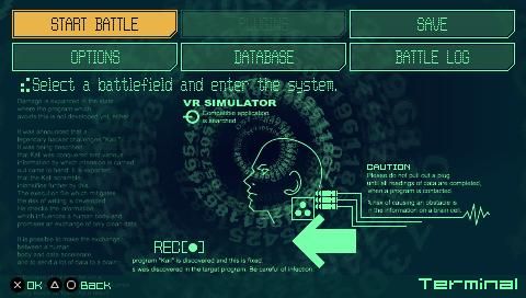 Coded Arms (PSP) screenshot: Profile menu