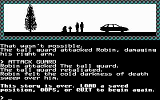 Mindfighter (DOS) screenshot: Better luck next time!