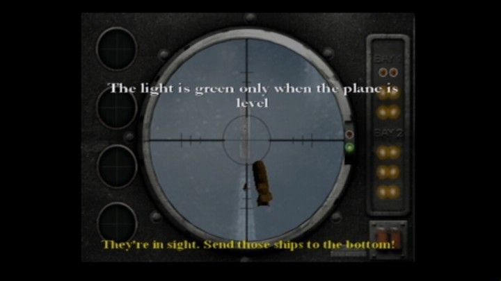 Call of Duty 2: Big Red One (PlayStation 2) screenshot: Dropping bombs on enemy fleet