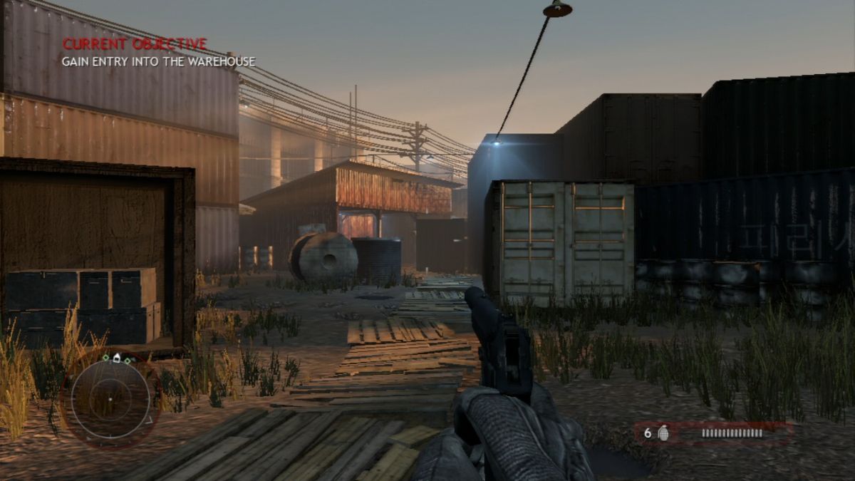 Dick Marcinko: Rogue Warrior (PlayStation 3) screenshot: At the dockyard