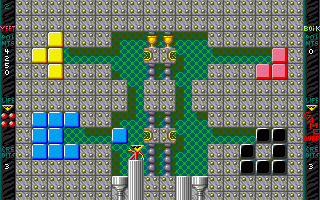 Boppin' (DOS) screenshot: throw the block...