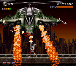 Rendering Ranger R² (SNES) screenshot: The first boss
