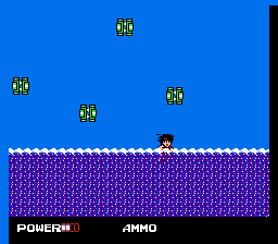 Clash at Demonhead (NES) screenshot: Swimming in the water