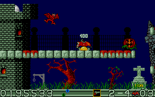 CarVup (Amiga) screenshot: Nightmare world - the red devil appear if you're slow with colouring