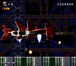 Rendering Ranger R² (SNES) screenshot: Taking off in a space ship