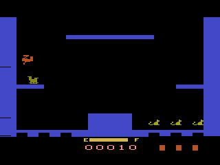 Sky Skipper (Atari 2600) screenshot: I knocked dowmn a gorilla so now I can save some animals