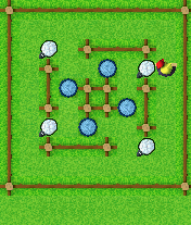 Sheep Mania (J2ME) screenshot: The second level requires a bit more planning.