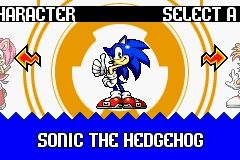 Sonic Advance (Game Boy Advance) screenshot: Character Selection Screen