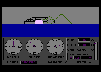 GATO (Atari 8-bit) screenshot: Then a glimmering explosion characteristic of Atari 8-bit graphics.
