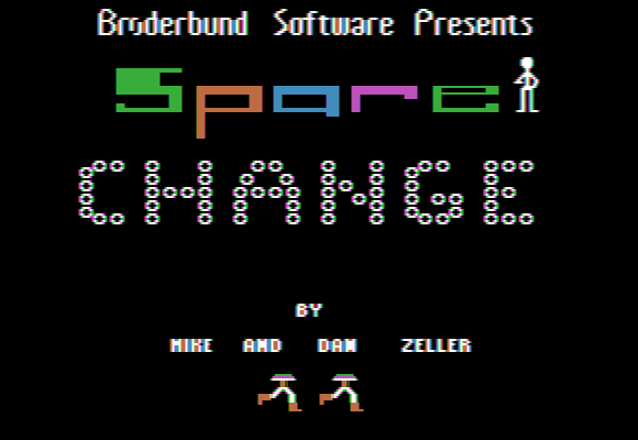 Spare Change (Apple II) screenshot: Title animation.