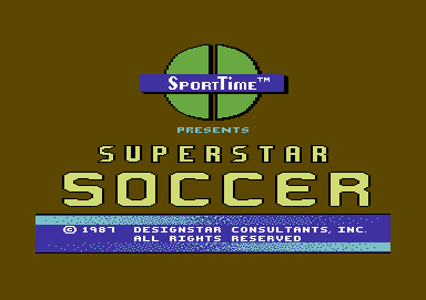 SuperStar Soccer (Commodore 64) screenshot: Title screen