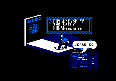 Wacky Darts (Amstrad CPC) screenshot: TV-style introduction