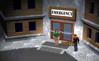 Bureau 13 (DOS) screenshot: The wounded sheriff in the hospital surely has some clues for us.