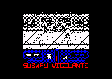 Subway Vigilante (Amstrad CPC) screenshot: I have been knocked down.