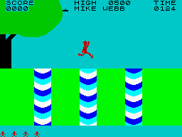 Jungle Fever (ZX Spectrum) screenshot: First thing to learn: how to jump...