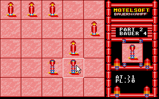 Bauernkampf (Atari ST) screenshot: The computer only moved pawns from one side first