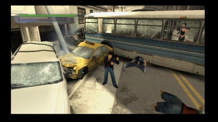 Jet Li: Rise to Honor (PlayStation 2) screenshot: Local gangs don't fight fair, thus could be harder to deal with on occasion.