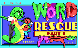 Word Rescue (DOS) screenshot: Title screen