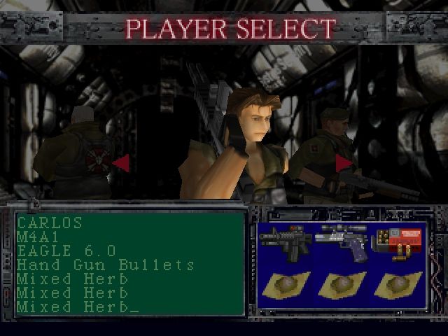 Resident Evil 3: Nemesis (Windows) screenshot: Mercenaries Player Select