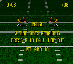 Pro Quarterback (Genesis) screenshot: Paused