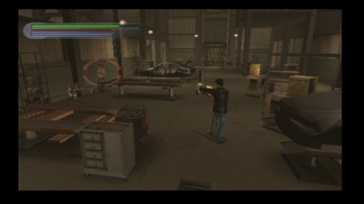 Jet Li: Rise to Honor (PlayStation 2) screenshot: In every shooting scenario you have unlimited bullets so don't let go of your shooting button until it's over.
