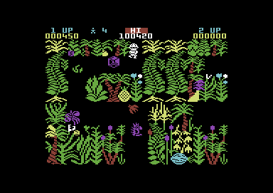 Sabre Wulf (Commodore 64) screenshot: Lots to take out here
