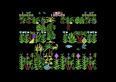 Sabre Wulf (Commodore 64) screenshot: Finally I can get to the top bit