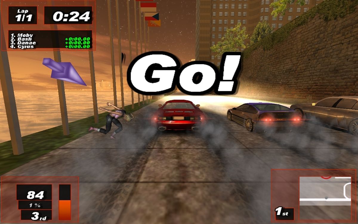 Amsterdam Street Racer (Windows) screenshot: All races start with the traditional 3-2-1-Go! countdown
