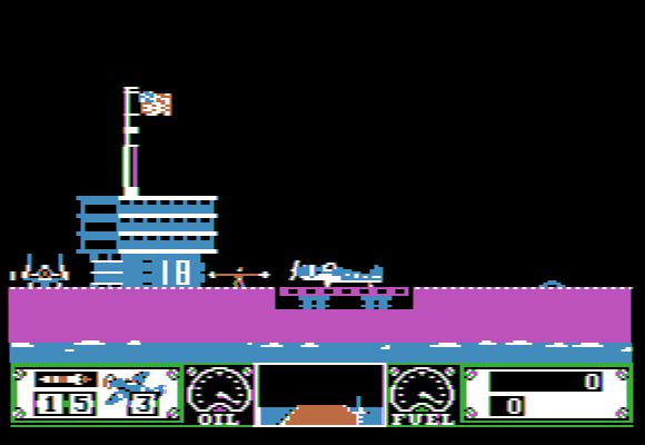 Wings of Fury (Apple II) screenshot: Preparing for take-off.