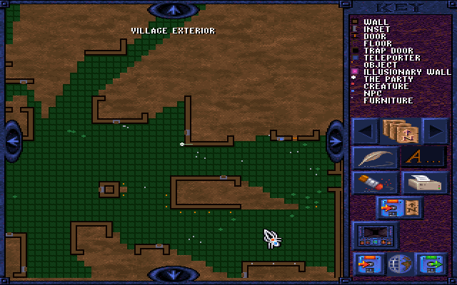 Menzoberranzan (DOS) screenshot: An automatic map of the area