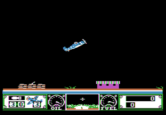 Wings of Fury (Apple II) screenshot: Climbing higher...