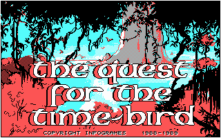 The Quest for the Time-Bird (DOS) screenshot: Title screen (CGA)