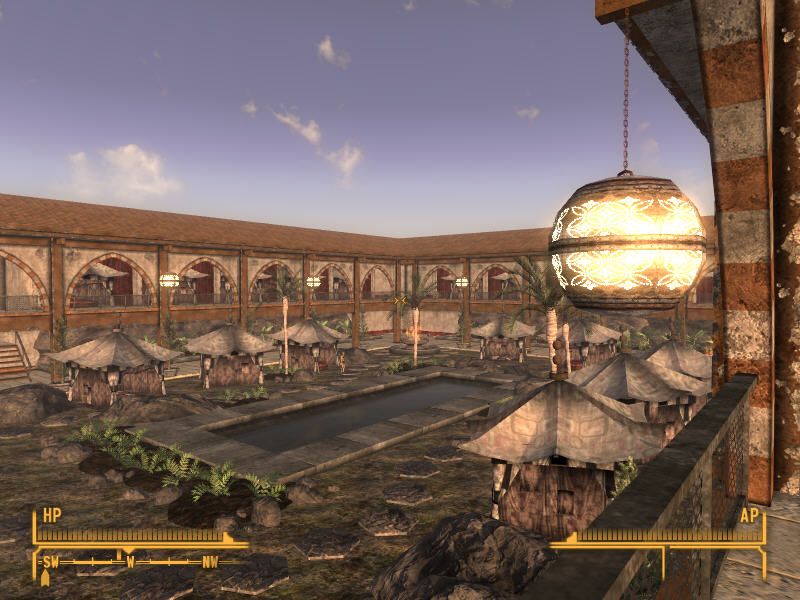 Fallout: New Vegas (Windows) screenshot: All those small towns full of unseen poverty and decay - and luxury hotels in New Vegas...
