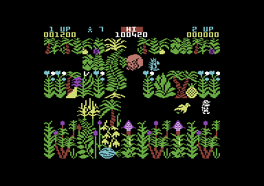 Sabre Wulf (Commodore 64) screenshot: The hippo's asleep