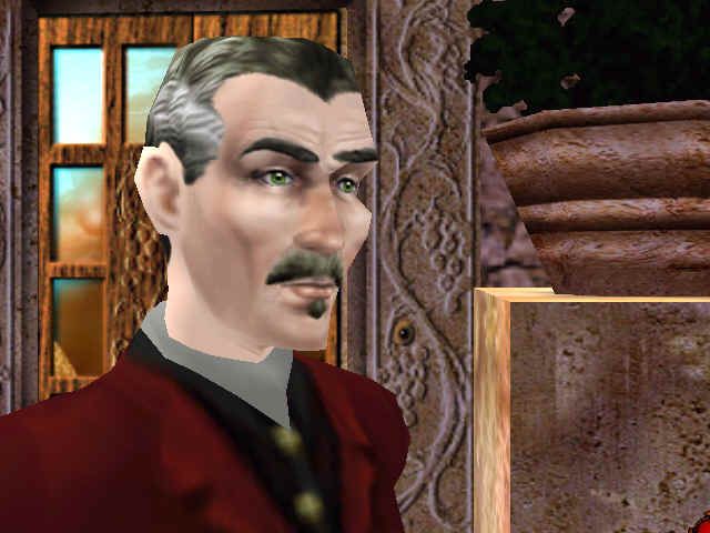 Gabriel Knight 3: Blood of the Sacred, Blood of the Damned (Windows) screenshot: Dude! Nice mustache, man. So... how's everything?..