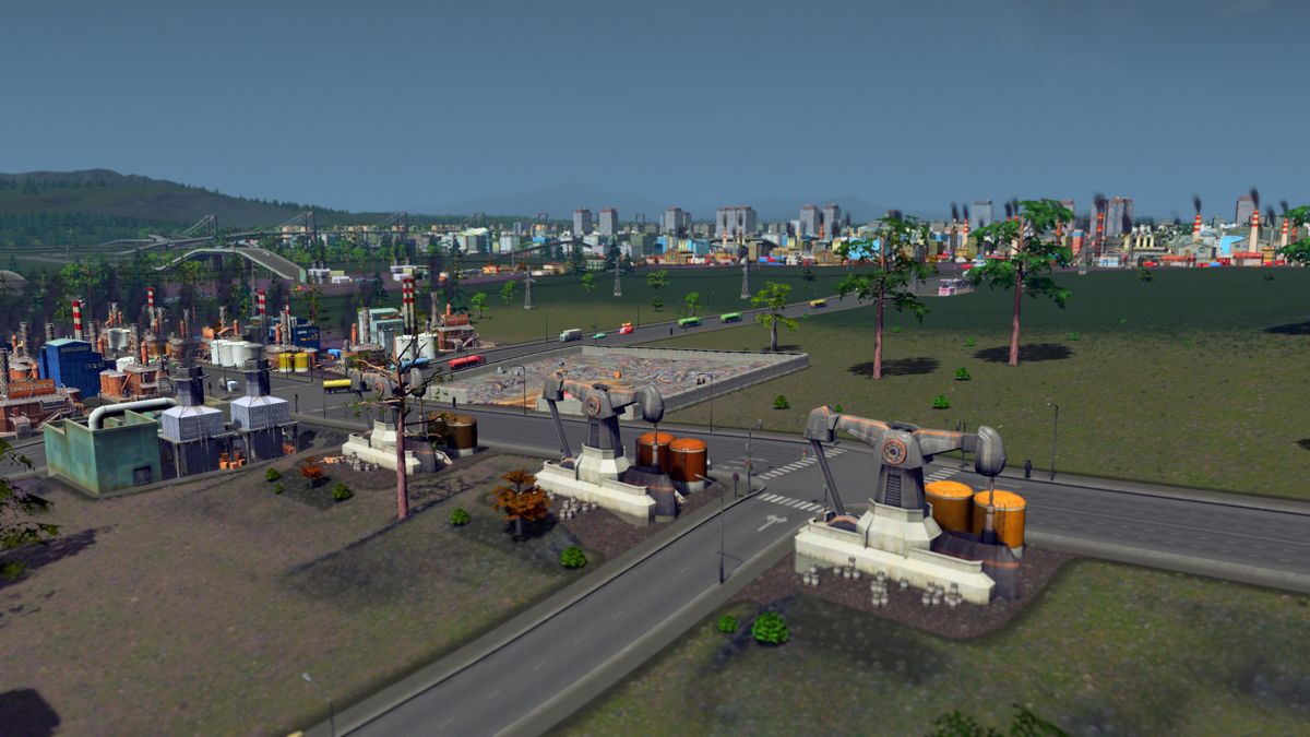Cities: Skylines (Windows) screenshot: Pumping for oil!