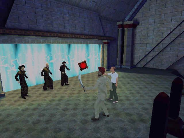 Gabriel Knight 3: Blood of the Sacred, Blood of the Damned (Windows) screenshot: Do not worry, sir! We are just... err... performing an elaborate choreographic composition