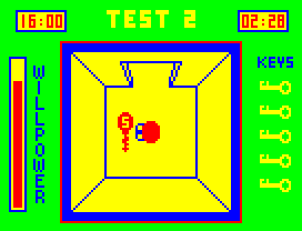 Back Track (Dragon 32/64) screenshot: The new maze requires more keys