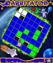 Rabbitator (J2ME) screenshot: Advanced level in space