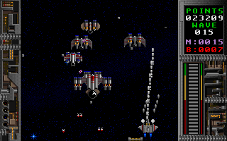 Galactix (DOS) screenshot: End-level heavy (Galactix v1.3)