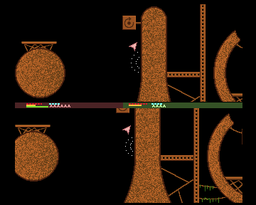 TurboRaketti (Amiga) screenshot: Metarola: Alas, Green crashes into a wall!