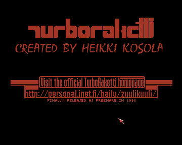 TurboRaketti (Amiga) screenshot: Title screen