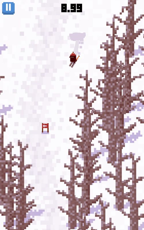 Skiing: Yeti Mountain (Android) screenshot: Playing a Challenge Mountain level.