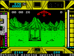 Terrorpods (ZX Spectrum) screenshot: in-game screen - view from DSV