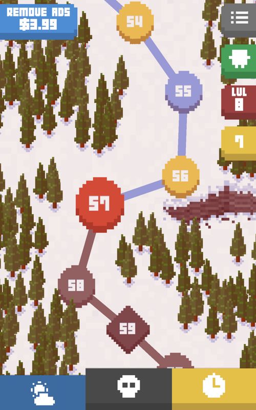 Skiing: Yeti Mountain (Android) screenshot: Level progress for the main Story mode