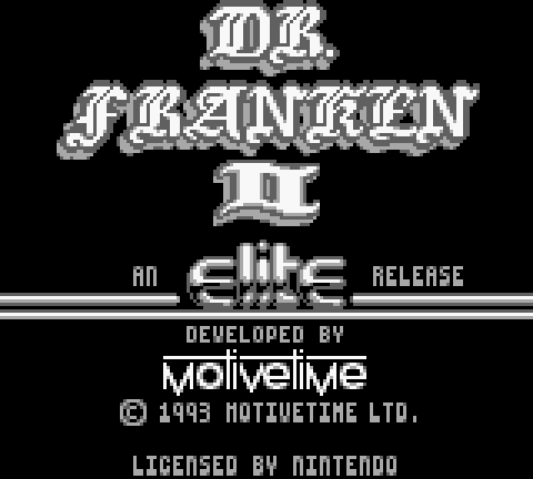 Dr. Franken II (Game Boy) screenshot: Title Screen