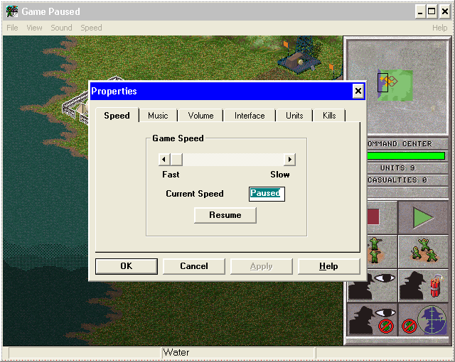 This Means War! (Windows 3.x) screenshot: Options